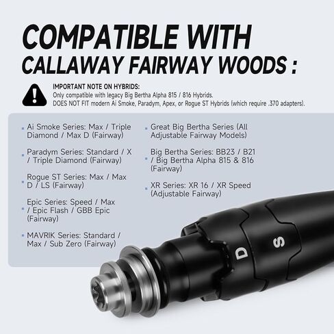 Golf Shaft Adapter Sleeve fits tip .335 Shaft - Compatible with Callaway Fairway Wood, fits Ai Smoke, Paradym, Rogue ST, Epic, Mavrik, GBB, Big Bertha, XR Series - Premium Golf Club Shaft Adapter in Saudi Arabia