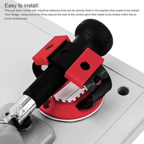 ABS Electrical Panel Handle Lock with Industrial Adhesive, Strap and Two Clips, for 8 to 16mm Handle, withstands wear, Erosion, Temperature Variations in Saudi Arabia