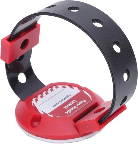 ABS Electrical Panel Handle Lock with Industrial Adhesive, Strap and Two Clips, for 8 to 16mm Handle, withstands wear, Erosion, Temperature Variations in Saudi Arabia