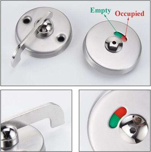 TopHomer 2PCS مقبض قفل باب الحمام من الدرجة التجارية مع مؤشر الإشغال - انظر الوظيفة الشاغرة أو حالة المشاركة في أقفال الحمامات العامة والحمامات in Saudi Arabia