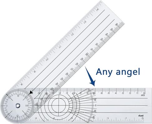 2 Pcs Plastic Goniometer Quick Protractor Clear Angle Finder Ruler with 7 Inch Arm Angle Measurement Tool for School Office Measuring Drawing Woodworking Designers Architects Students Work in Saudi Arabia