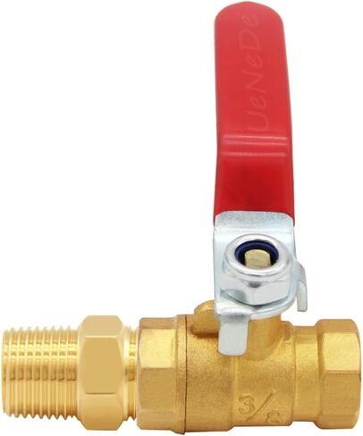 Uenede Brass 3/8 Inch NPT Ball Valve and Nipple, 3/8" NPT Female Thread Shut-off Valve with 3/8" NPT Male Equal Diameter Coupler Pipe Threaded Fittings for Water/Oil/Gas in Saudi Arabia