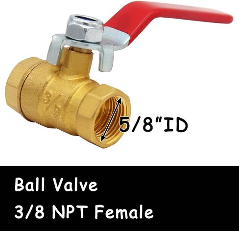 Uenede Brass 3/8 Inch NPT Ball Valve and Nipple, 3/8" NPT Female Thread Shut-off Valve with 3/8" NPT Male Equal Diameter Coupler Pipe Threaded Fittings for Water/Oil/Gas in Saudi Arabia