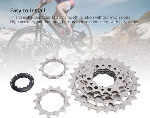 Bicycle Cassette, Low Noise Smooth Rotation 6 Speed Sprocket Stainless Steel Aluminum Alloy for Road Mountain Cyclists and Enthusiasts in Saudi Arabia
