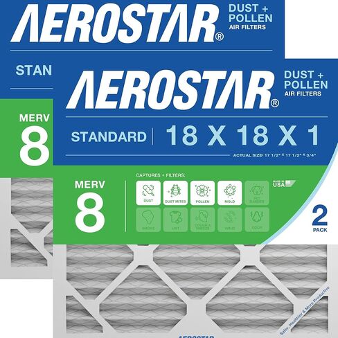18x18x1 AC ومرشح الهواء الفرن بواسطة Aerostar - Merv 8 ، صندوق 2 in Kuwait