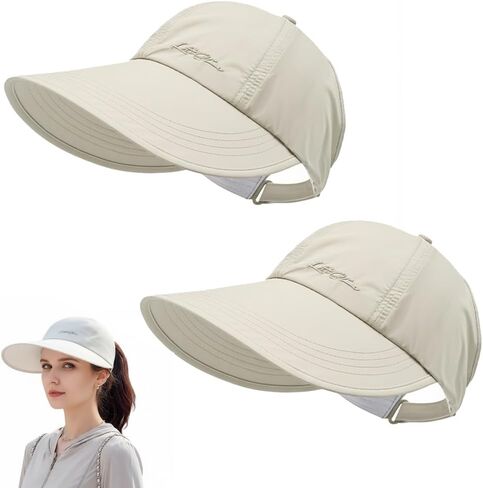 2 Pack UPF Sun Protection Baseball Hat for Men and Women Lightweight Wide Brim Outdoor Hats Adjustable Velcro Closure in Saudi Arabia