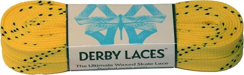 دانتيل تزلج مشمع باللون الأصفر مقاس 96 بوصة من Derby Laces لـ Roller Derby والهوكي والزلاجات على الجليد والأحذية طويلة الرقبة in Saudi Arabia