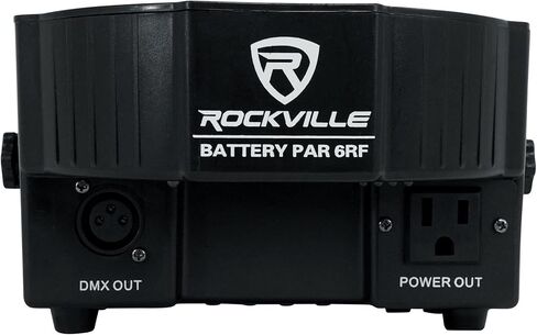 حزمة Rockville Battery PAR 6RF: 2X مصابيح LED RGBWA+UV لاسلكية DMX قابلة لإعادة الشحن مع جهاز تحكم عن بعد RF، حقيبة سفر RLB90 لمصباحين Par ووحدة تحكم وكابلات، 3 عناصر in Kuwait