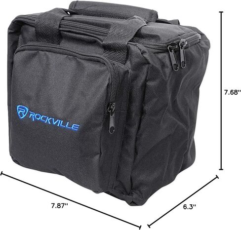 حزمة Rockville Battery PAR 6RF: 2X مصابيح LED RGBWA+UV لاسلكية DMX قابلة لإعادة الشحن مع جهاز تحكم عن بعد RF، حقيبة سفر RLB90 لمصباحين Par ووحدة تحكم وكابلات، 3 عناصر in Kuwait