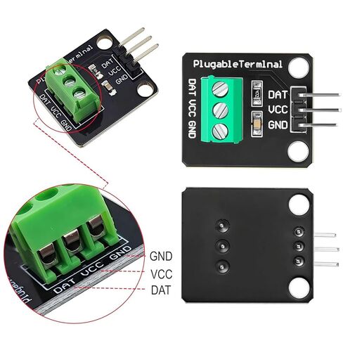 HaoDuoQian 5pcs DS18B20 1m Temperature Sensor High-Accuracy Stainless Steel Temperature Probe with Adapter Board and Jumper Wires in Saudi Arabia