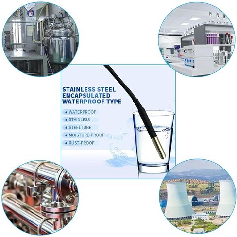 HaoDuoQian 5pcs DS18B20 1m Temperature Sensor High-Accuracy Stainless Steel Temperature Probe with Adapter Board and Jumper Wires in Saudi Arabia