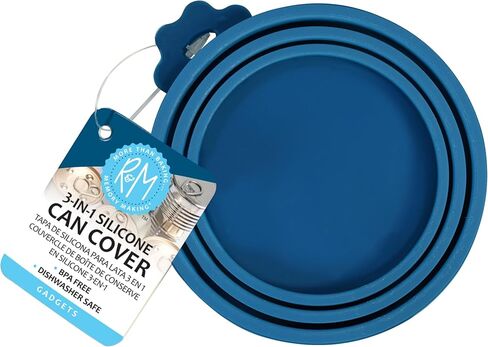 R&M International Silicone Can Cover Fits Most Standard Size Cat, Dog, or People Canned Food, Blue in Saudi Arabia