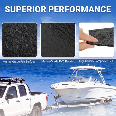K-Musculo Boat Trailer Bunk Carpet - Boat Bunk Carpet, Marine-Grade Felt Surface + PVC Backing Boat Trailer Carpet, Easy to Cut & Waterproof, for Boat Lift Bunks, Runners and Trailer Bunk in Kuwait