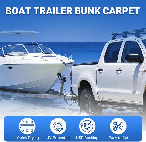 K-Musculo Boat Trailer Bunk Carpet - Boat Bunk Carpet, Marine-Grade Felt Surface + PVC Backing Boat Trailer Carpet, Easy to Cut & Waterproof, for Boat Lift Bunks, Runners and Trailer Bunk in Kuwait