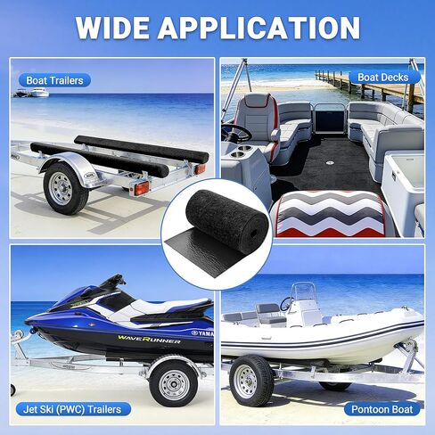 K-Musculo Boat Trailer Bunk Carpet - Boat Bunk Carpet, Marine-Grade Felt Surface + PVC Backing Boat Trailer Carpet, Easy to Cut & Waterproof, for Boat Lift Bunks, Runners and Trailer Bunk in Kuwait