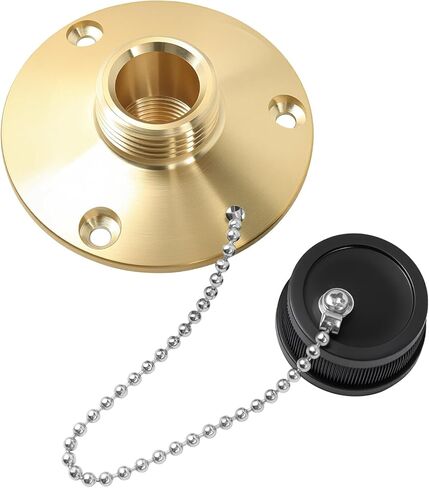 513120-1 مخرج مياه الغسيل لـ Sea-Dog، 1/2 بوصة × 3/4 بوصة مع غطاء بلاستيكي أسود وسلسلة خرزية - لغسل المحرك وإعادة تعبئة خزان المياه العذبة in Kuwait