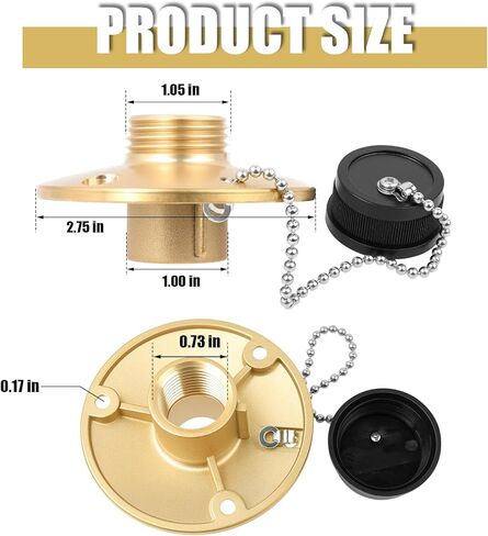 513120-1 مخرج مياه الغسيل لـ Sea-Dog، 1/2 بوصة × 3/4 بوصة مع غطاء بلاستيكي أسود وسلسلة خرزية - لغسل المحرك وإعادة تعبئة خزان المياه العذبة in Kuwait