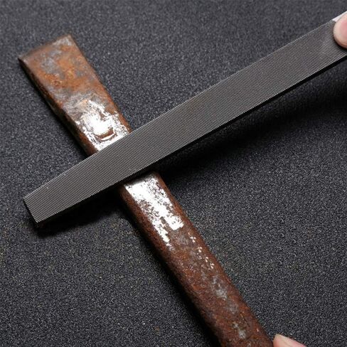 مجموعة ملفات شديدة التحمل مكونة من 3 قطع مقاس 8 بوصات من KALIM - مبرد فولاذي مقوى عالي الكربون مسطح/دائري/نصف دائري مع مقابض مضادة للانزلاق، متوسطة الخشونة، مناسبة للخشب/المعدن/النموذج/التشكيل in Kuwait