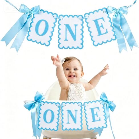 1st Birthday Decorations for Girl, Pink Bow High Chair Banner One Year Old Birthday Docorations, Girls Just Wanna Be One Pink and White Bow Party Supplies in Saudi Arabia