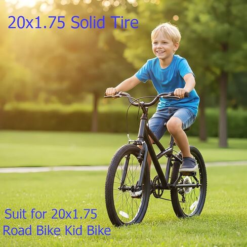 إطارات دراجة صلبة للأطفال مقاس 20 × 1.75 - إطارات دراجات الأطفال مقاومة للثقب ولا يوجد تضخم لدراجات الأولاد والبنات، دراجة الطريق BMX in Kuwait