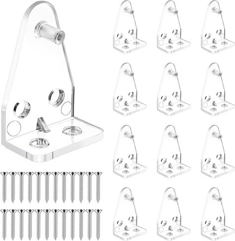 12 Pcs Blind Hold Down Brackets, 1 Inch Mini Blind Brackets with Screws Clear Plastic Blinds Holder Replacements for Horizontal Blinds Shades Windows Doors in Saudi Arabia