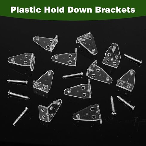 12 Pcs Blind Hold Down Brackets, 1 Inch Mini Blind Brackets with Screws Clear Plastic Blinds Holder Replacements for Horizontal Blinds Shades Windows Doors in Saudi Arabia