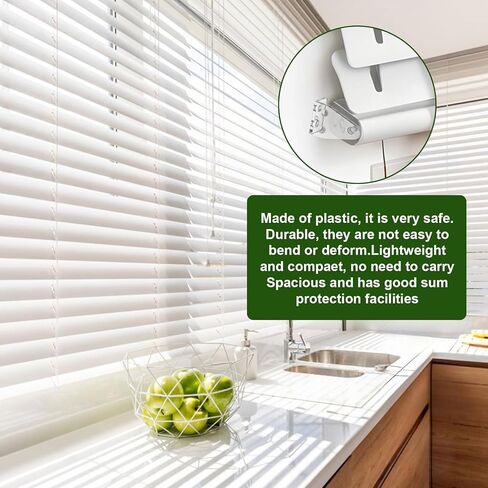 12 Pcs Blind Hold Down Brackets, 1 Inch Mini Blind Brackets with Screws Clear Plastic Blinds Holder Replacements for Horizontal Blinds Shades Windows Doors in Saudi Arabia