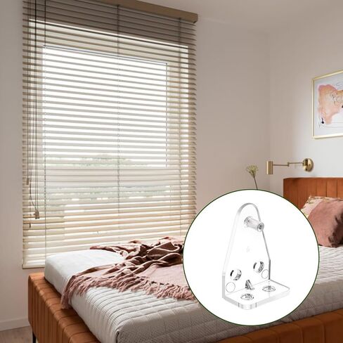12 Pcs Blind Hold Down Brackets, 1 Inch Mini Blind Brackets with Screws Clear Plastic Blinds Holder Replacements for Horizontal Blinds Shades Windows Doors in Saudi Arabia