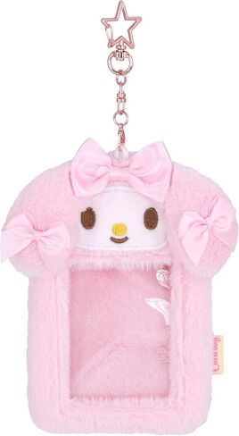 Roffatide Anime Melody Women Girls Plush Photocard Holder with Keychain Cute Cartoon Photo Card Holder ID Credit Band Card Protector Stainery in Saudi Arabia