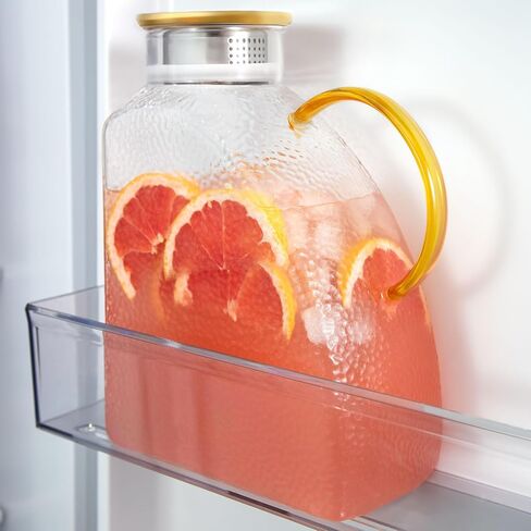 Glass Pitcher With Lid and Spout, 1.8 Liter 60 oz Glass Pitchers With Handle And Lid, Jug Water Pitchers For Fridge, Carafe Jar for Hot/Cold Water Iced Tea Juice Coffee Milk Beverage in Saudi Arabia