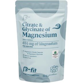 B-FIT B Magnesium Glycinate & Citrate - Supports Sleep and Muscle Recovery - Vegan - 496 mg -220 Capsules - 2 Month Supply in Saudi Arabia