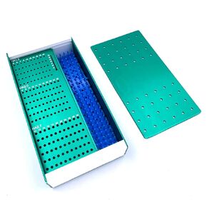 صينية تعقيم الأدوات البيطرية من سبائك الألومنيوم باللون الأزرق علبة رف التعقيم لـ HA1.5mm 2.0mm 2.7mm صينية تعقيم أدوات جراحة العظام in Kuwait