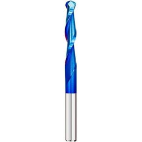 10pcs Ball Nose End Mill Solid Carbide CNC Router Bits 3.175 Shank Bit 0.8-2.5mm Diameter Nano Blue Coating Spiral Milling Cutter 2 Flute in Kuwait