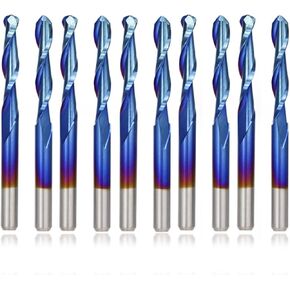 10 قطعة الكرة الأنف نهاية قاطعة الطاحونة CNC راوتر بت 3.175 مللي متر عرقوب كربيد طحن النجارة لقمة الحفر دوامة أداة in Kuwait