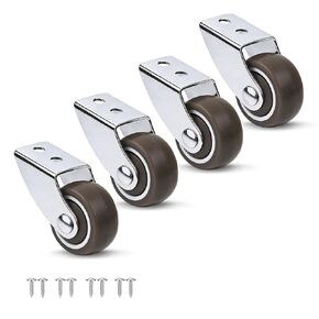 عجلات صغيرة مقاس 1.5 بوصة، عجلات صلبة غير دوارة شديدة التحمل، سعة تحميل 180 رطل، عجلات بديلة مطاطية مثبتة رأسيًا أو أفقيًا للأثاث، والمشروعات اليدوية، 4 عبوات in Kuwait