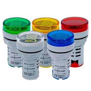 1 قطعة لتقوم بها بنفسك الفولتميتر الرقمي الصغير 22 مللي متر التيار المتناوب 12-500 فولت فولت جهاز قياس الجهد الكهربائي متر رصد مؤشر الطاقة LED مصباح دليلي ضوء العرض (الأزرق) in Kuwait