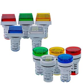 1 قطعة 16-22DSV شاشة ديجيتال LED صغيرة الفولتميتر التيار المتردد 60 فولت-500 فولت شاشة عرض رقمية فتحة مؤشر 22 مم مصباح إشارة (أزرق دائري) in Kuwait
