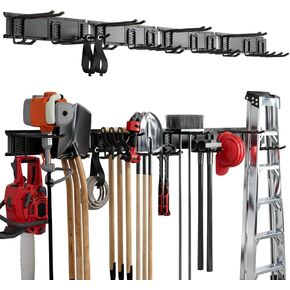 منظم أدوات المرآب المثبت على الحائط مقاس 99 بوصة - 6 لوحات و18 خطافًا قابلاً للتعديل، سعة تحميل 1380 رطلًا، وحدة تخزين معيارية لتنظيم الأدوات بكفاءة، سهلة التركيب في المرآب والحديقة، 28 حزمة in Kuwait