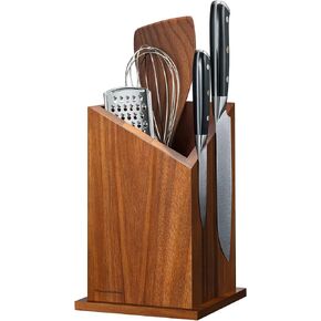 2026 Upgraded Magnetic Knife Holder for Countertop, Double-Sided Acacia Wood Magnetic Knife Block Without Knives, Universal Knife and Utensil Holder for Kitchen, Stronger Magnets of Kitchen Organizer in Saudi Arabia