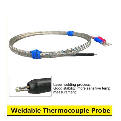 Weldable K Type Thermocouple, Bead Probe, Exposed Sensor, Fast Response, 0-600°C, Industrial Bare Wire(E-1m-0-400) in Saudi Arabia