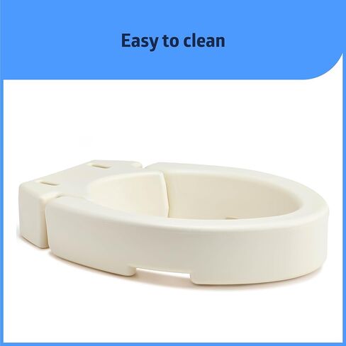 Medline Elongated Hinged Toilet Seat Riser, 3.5 inch, 400 lb Weight Capacity, White - Ideal Mobility Aid for Elderly, Disabled, and Medical Patients, Enhances Bathroom Safety in Saudi Arabia