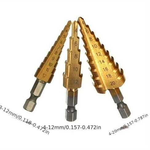 مجموعة رؤوس المثقاب المكونة من 3 قطع من أكسيد الكوبالت HSS الأسود 50 مقاسًا لتصنيع المعادن وأعمال النجارة والبلاستيك مع حقيبة تخزين مدمجة، 3 قطع in Kuwait