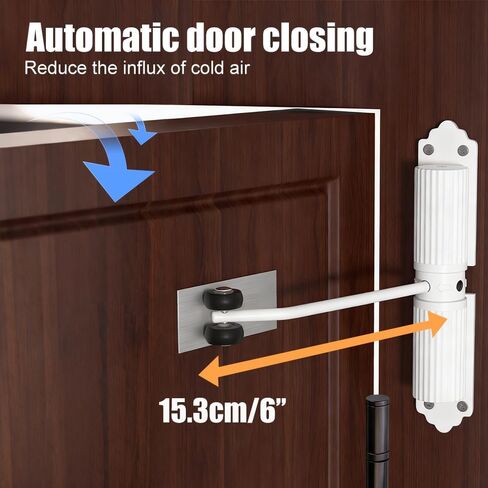 Automatic Door Closer, Adjustable Door Spring Closer Quiet & Heavy Duty Doors Stopper for Home & Commercial Use in Kuwait