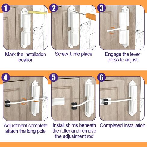 Automatic Door Closer, Adjustable Door Spring Closer Quiet & Heavy Duty Doors Stopper for Home & Commercial Use in Kuwait