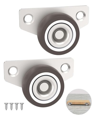 عجلة تثبيت جانبية مقاس 1.25 بوصة، مجموعة عجلات صغيرة منخفضة الحجم مكونة من قطعتين، عجلة دوارة صلبة صامتة للأثاث الصغير، درج، صينية، خزانة، صندوق تخزين، خزانة (1.25 بوصة، 2) in Kuwait