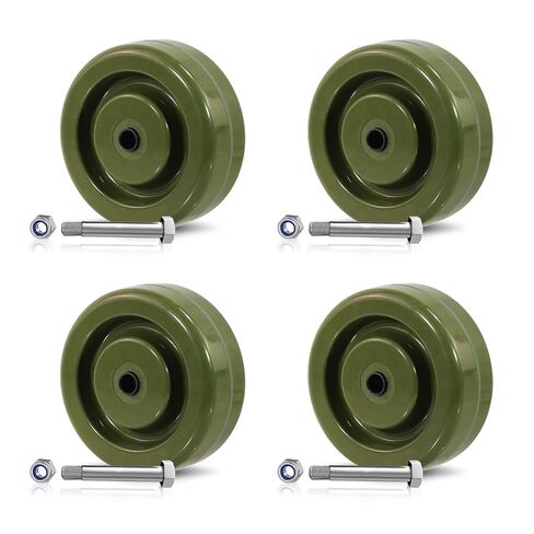 SY America 4"×1.5" Caster Wheels,High Temp Green Epoxy Wheel -Industrial Bakery and Oven Rack Wheels Set of 4, 3/8" Bore Bearings - 2800 lbs Capacity in Saudi Arabia