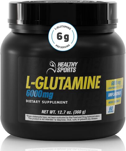 L-Glutamine Premium Powder - 6,000 mg per Serving for Muscle Recovery - Unflavored, Vegan, Non-GMO, Gluten-Free, Dairy-Free, 40 Servings for Improved Performance and Faster Recovery in Saudi Arabia