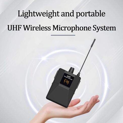 نظام ميكروفون لاسلكي UHF، سماعة رأس وميكروفونات Lavalier مع جهاز إرسال واستقبال Bodypack، للتدريس والكنيسة والتحدث أمام الجمهور والكاريوكي in Kuwait