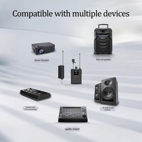نظام ميكروفون لاسلكي UHF، سماعة رأس وميكروفونات Lavalier مع جهاز إرسال واستقبال Bodypack، للتدريس والكنيسة والتحدث أمام الجمهور والكاريوكي in Kuwait