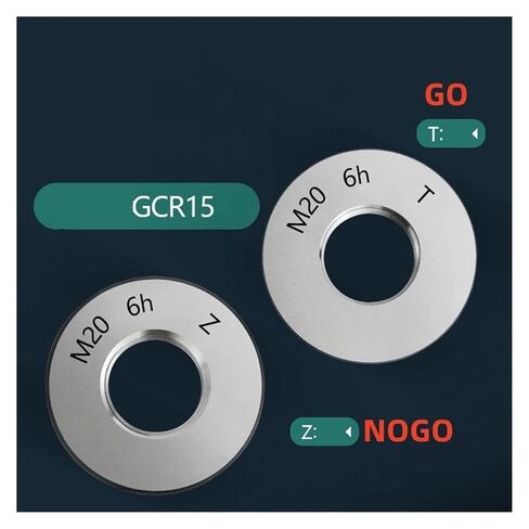1 Set (1 Pass Gauge + Stop Gauge) 6h Precision Standard Metric fine-Tooth Thread Ring M50-M60 Measuring Tool(M52-6h T Z,X 1.0) in Kuwait